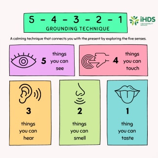 Grounding exercise reference image showing a calming mindfulness practice